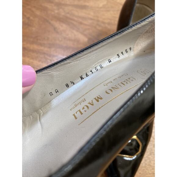 Vintage Bruno Magli shoes black leather pumps - Picture 5 of 9